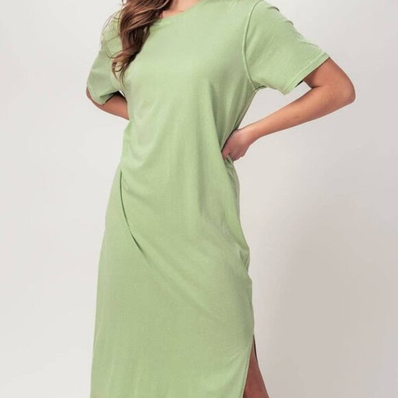 Split Hem Shirt Dress - Picture 2 of 4